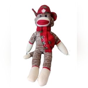 Charming Red and Brown Sock Monkey Plush